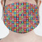 Retro Squares Mask - Pleated (new) Front View on Girl
