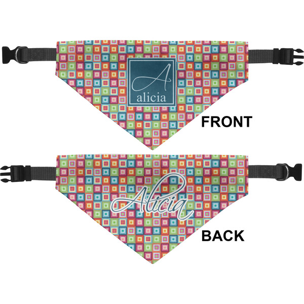 Retro Squares Medium Dog Bandana Approval