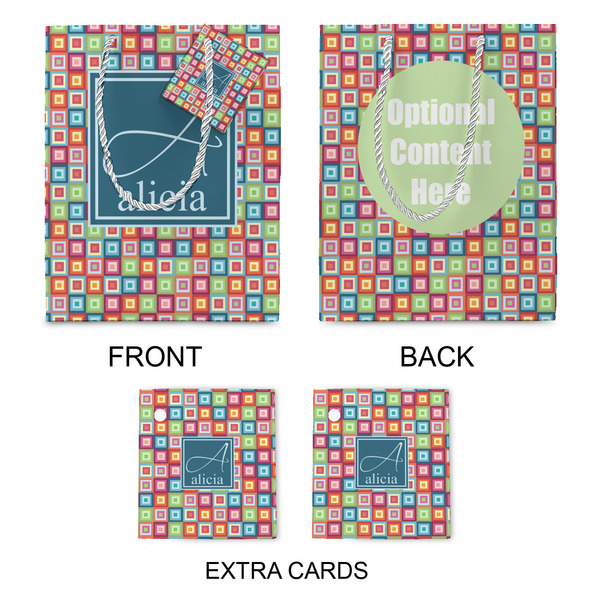 Retro Squares Medium Gift Bag - Approval