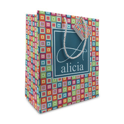 Retro Squares Medium Gift Bag (Personalized)