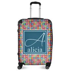 Retro Squares Suitcase - 24" Medium - Checked (Personalized)