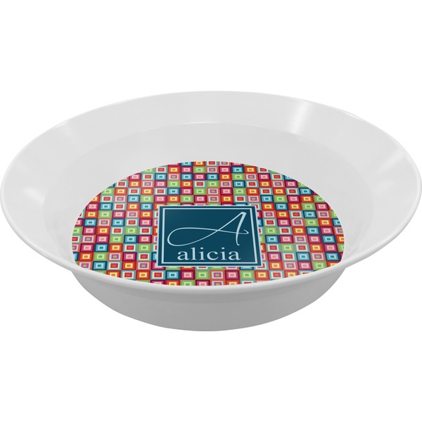 Custom Retro Squares Melamine Bowl (Personalized)