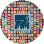 Retro Squares Melamine Plate (Personalized)