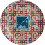 Retro Squares Melamine Plate (Personalized)