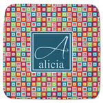 Retro Squares Memory Foam Bath Mat - 48"x48" (Personalized)