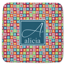Retro Squares Memory Foam Bath Mat - 48"x48" (Personalized)