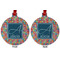 Retro Squares Metal Ball Ornament - Front and Back