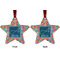 Retro Squares Metal Star Ornament - Front and Back