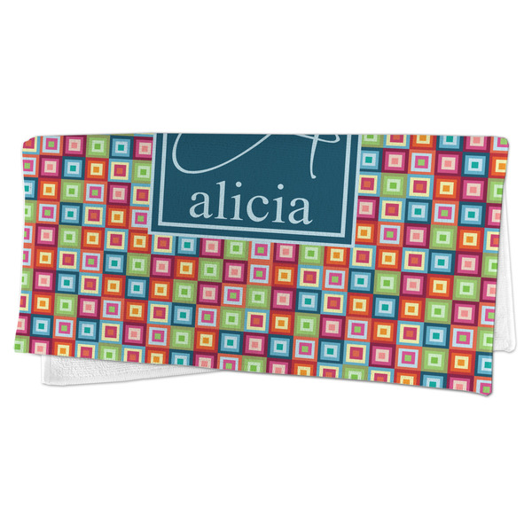 Retro Squares Microfiber Dish Rag - FOLDED (half)