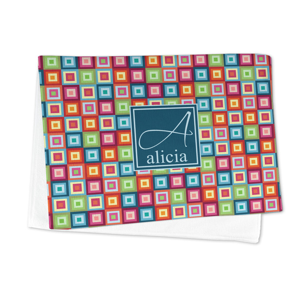 Retro Squares Microfiber Dish Towel - FOLDED HALF