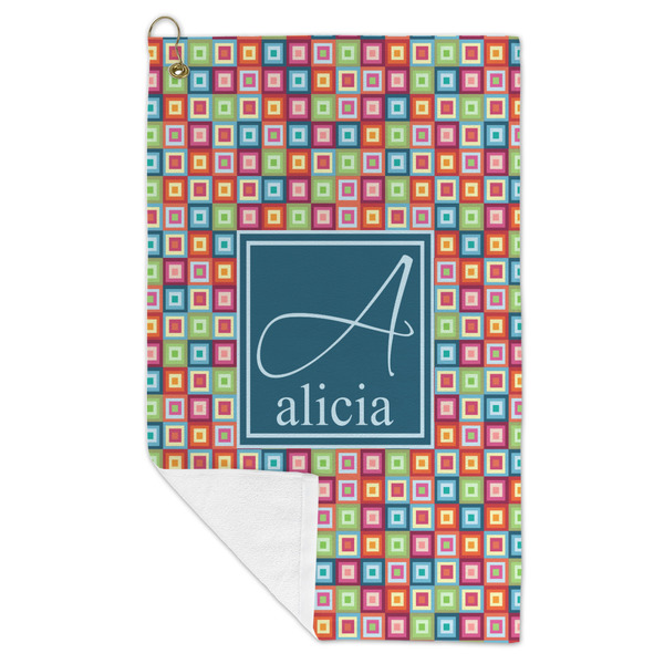 Retro Squares Microfiber Golf Towels - FOLD