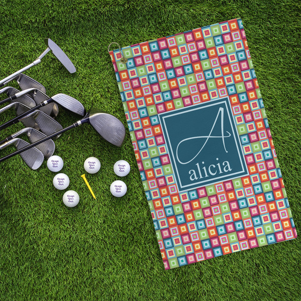 Retro Squares Microfiber Golf Towels - LIFESTYLE