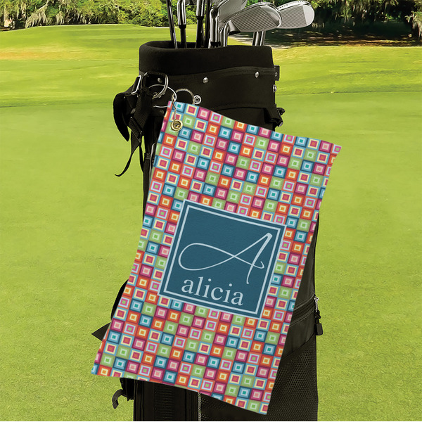 Retro Squares Microfiber Golf Towels - Small - LIFESTYLE