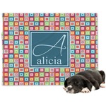 Retro Squares Dog Blanket - Large (Personalized)