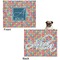 Retro Squares Microfleece Dog Blanket - Large- Front & Back