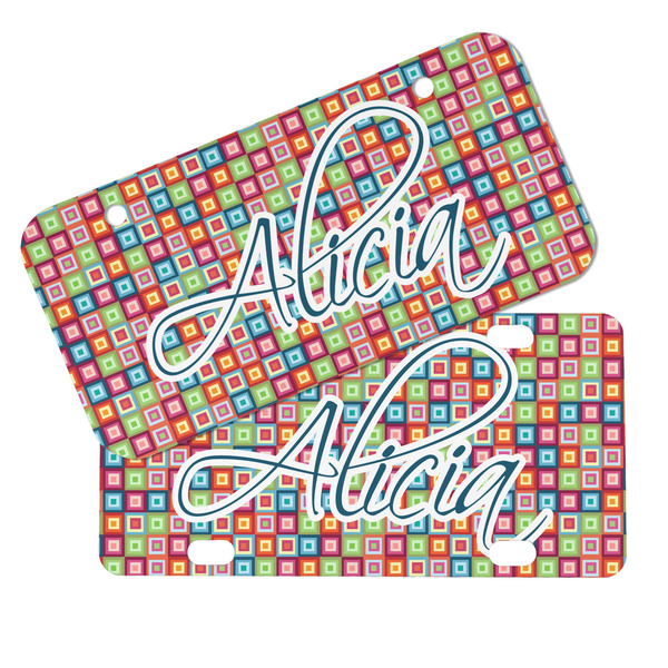 Retro Squares Mini License Plates - MAIN (4 and 2 Holes)