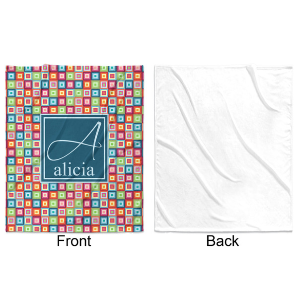 Retro Squares Minky Blanket - 50"x60" - Single Sided - Front & Back