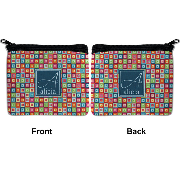 Retro Squares Neoprene Coin Purse - Front & Back (APPROVAL)