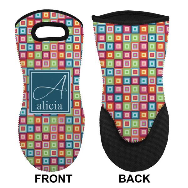 Retro Squares Neoprene Oven Mitt (Front & Back)
