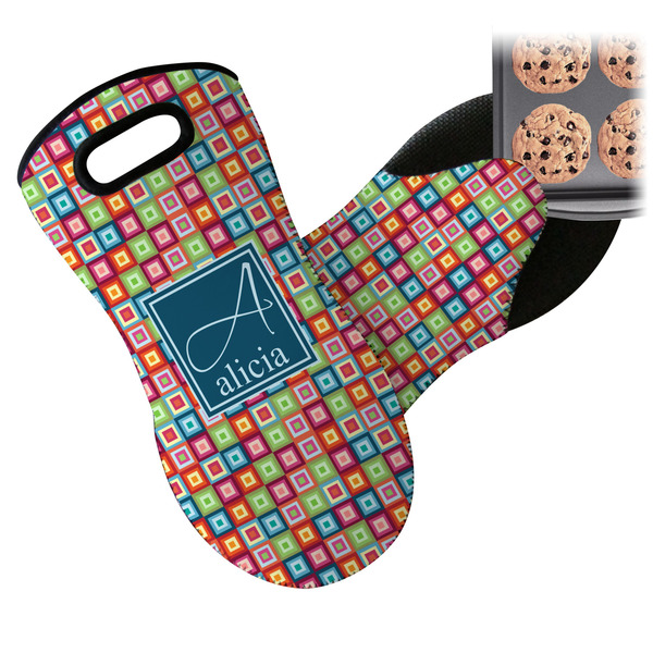 Retro Squares Neoprene Oven Mitt