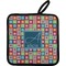 Retro Squares Pot Holder w/ Name and Initial