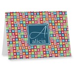 Retro Squares Note cards (Personalized)