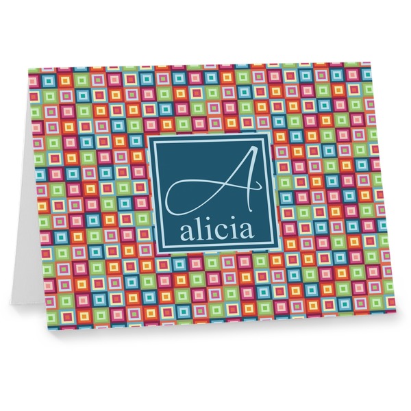 Custom Retro Squares Note cards (Personalized)