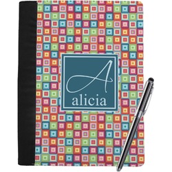 Retro Squares Notebook Padfolio - Large w/ Name and Initial