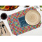 Retro Squares Octagon Placemat - Single front (LIFESTYLE) Flatlay