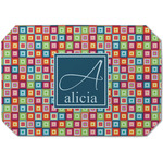 Retro Squares Dining Table Mat - Octagon (Single-Sided) w/ Name and Initial
