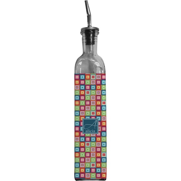 Custom Retro Squares Oil Dispenser Bottle (Personalized)