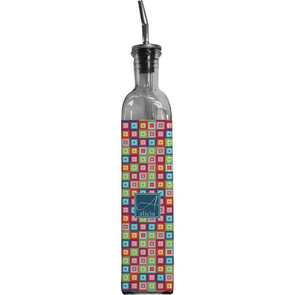 Custom Retro Squares Oil Dispenser Bottle (Personalized)