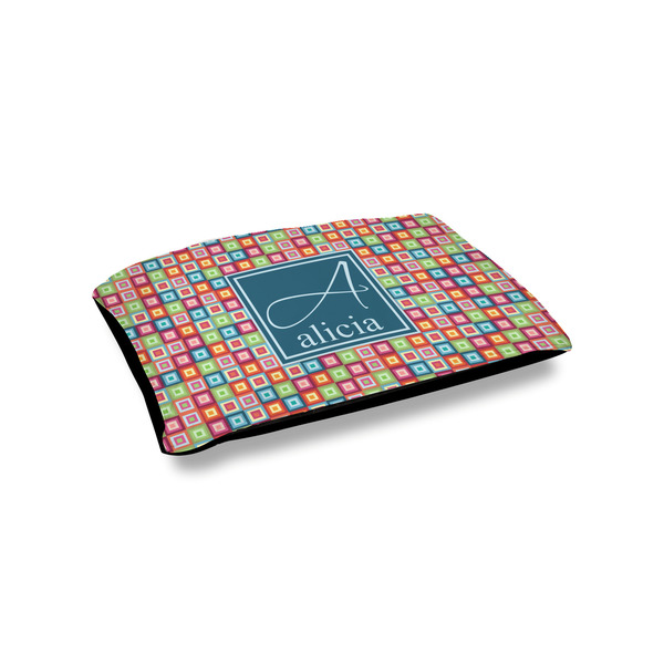 Custom Retro Squares Outdoor Dog Bed - Small (Personalized)