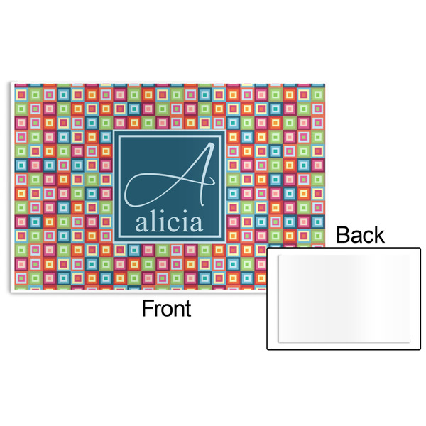 Retro Squares Disposable Paper Placemat - Front & Back