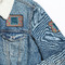 Retro Squares Patches Lifestyle Jean Jacket Detail