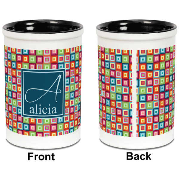 Retro Squares Pencil Holder - Black - approval