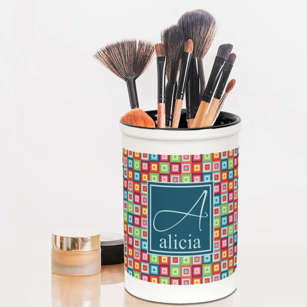 Retro Squares Pencil Holder - LIFESTYLE makeup