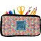 Retro Squares Neoprene Pencil Case - Small w/ Name and Initial