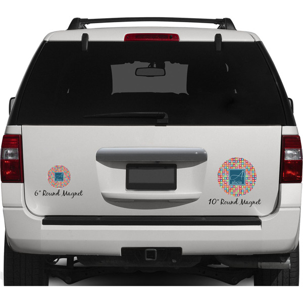 Retro Squares Personalized Car Magnets on Ford Explorer