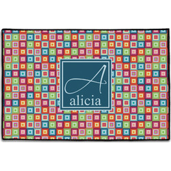 Retro Squares Door Mat - 36"x24" (Personalized)