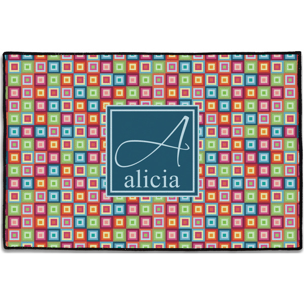 Retro Squares Personalized Door Mat - 36x24 (APPROVAL)