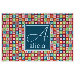 Retro Squares Laminated Placemat w/ Name and Initial