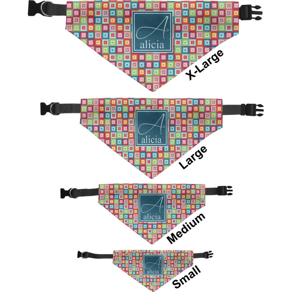 Retro Squares Pet Bandana Sizes