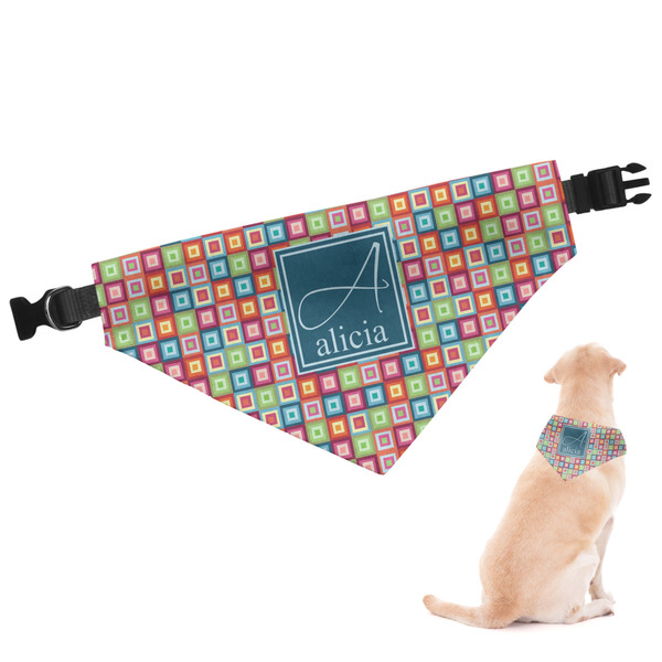 Custom Retro Squares Dog Bandana (Personalized)
