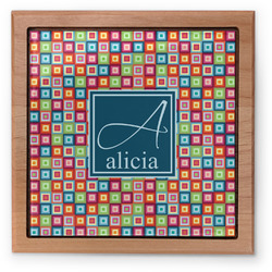 Retro Squares Pet Urn w/ Name and Initial