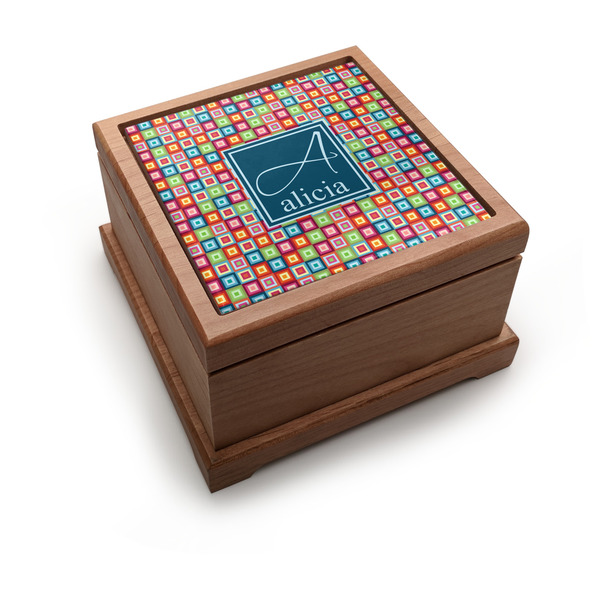 Custom Retro Squares Pet Urn w/ Name and Initial