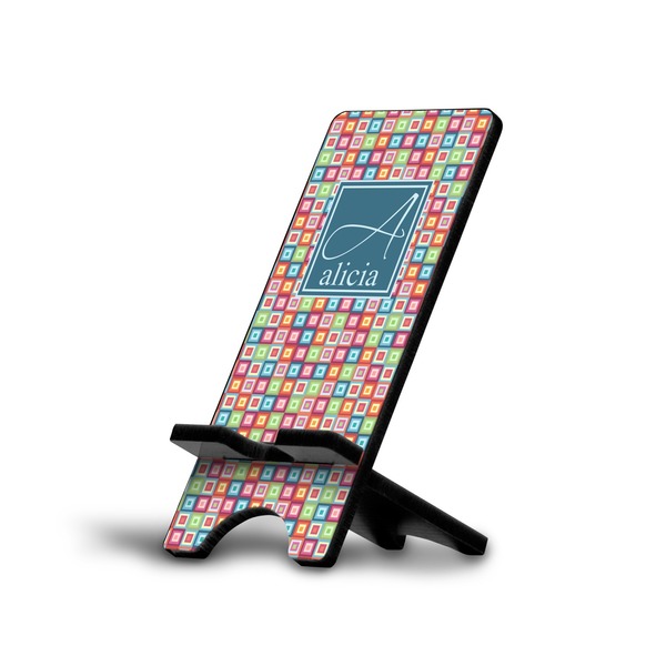 Custom Retro Squares Cell Phone Stand (Personalized)