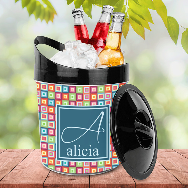 Retro Squares Plastic Ice Bucket - LIFESTYLE