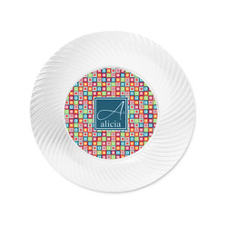 Retro Squares Plastic Party Appetizer & Dessert Plates - 6" (Personalized)