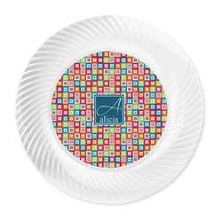 Retro Squares Plastic Party Dinner Plates - 10" (Personalized)